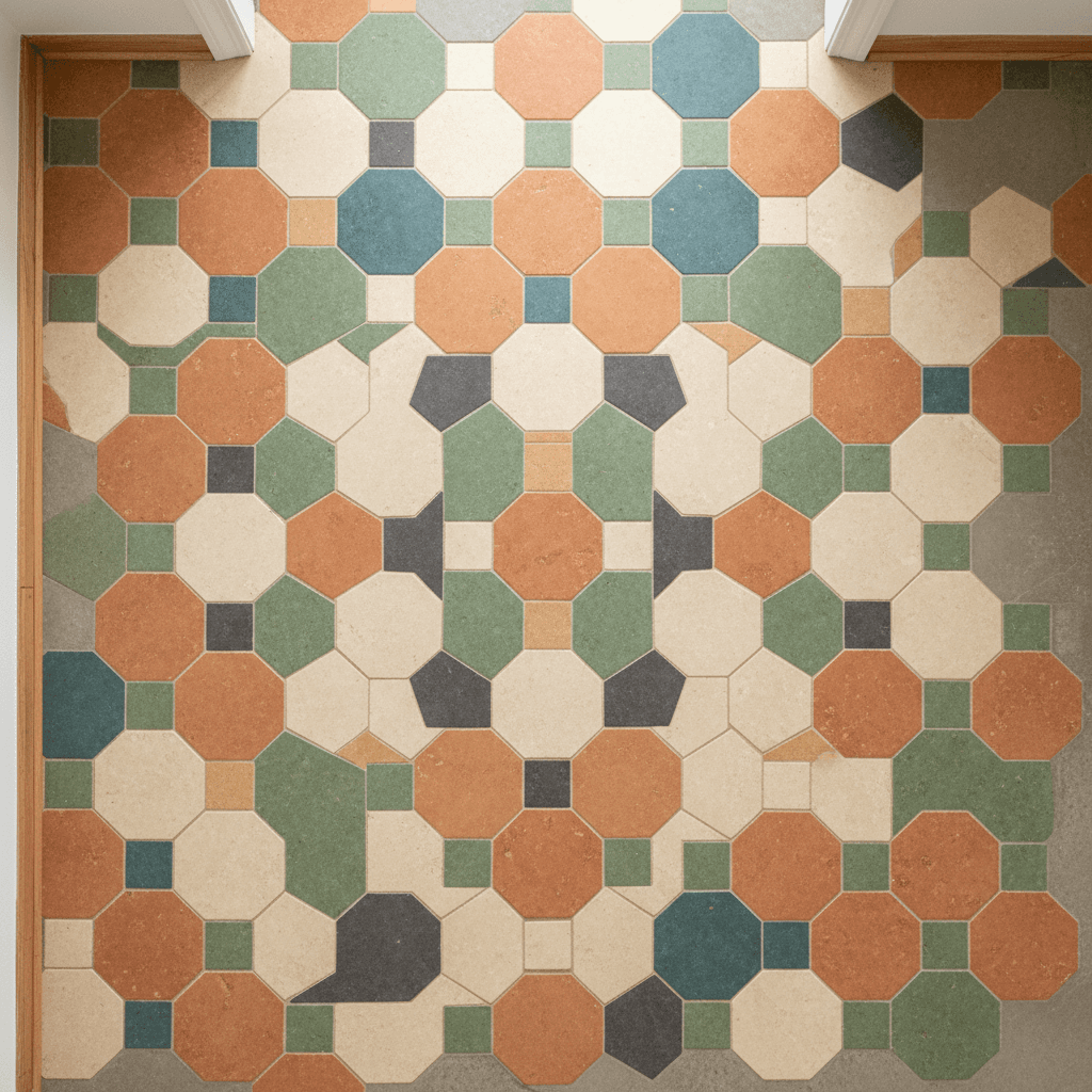 Tile flooring work in residential home