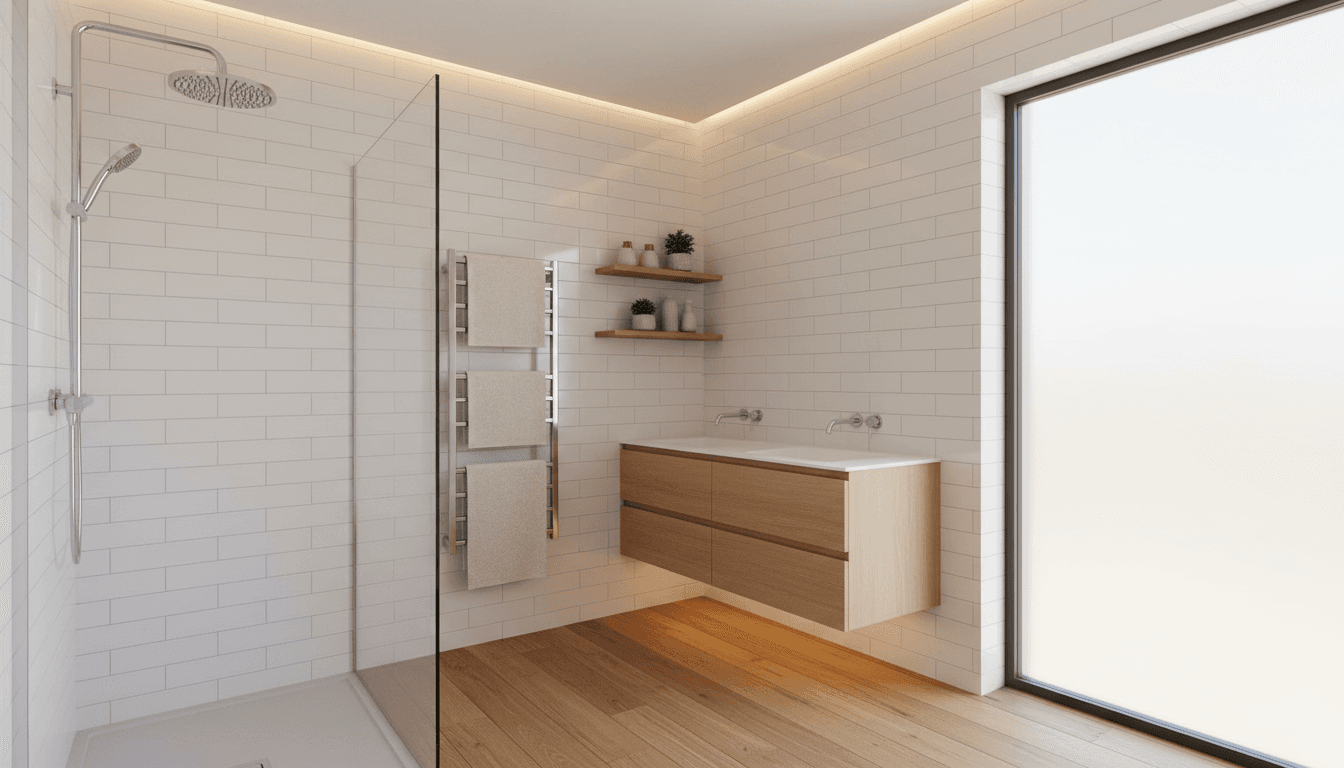 Bathroom remodeling project showcasing tile work and updated fixtures